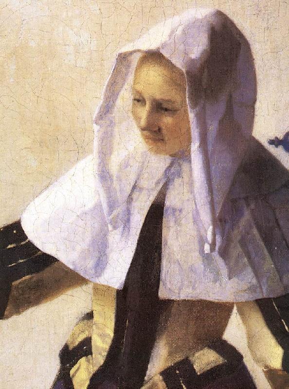 VERMEER VAN DELFT, Jan Young Woman with a Water Jug (detail) r oil painting image